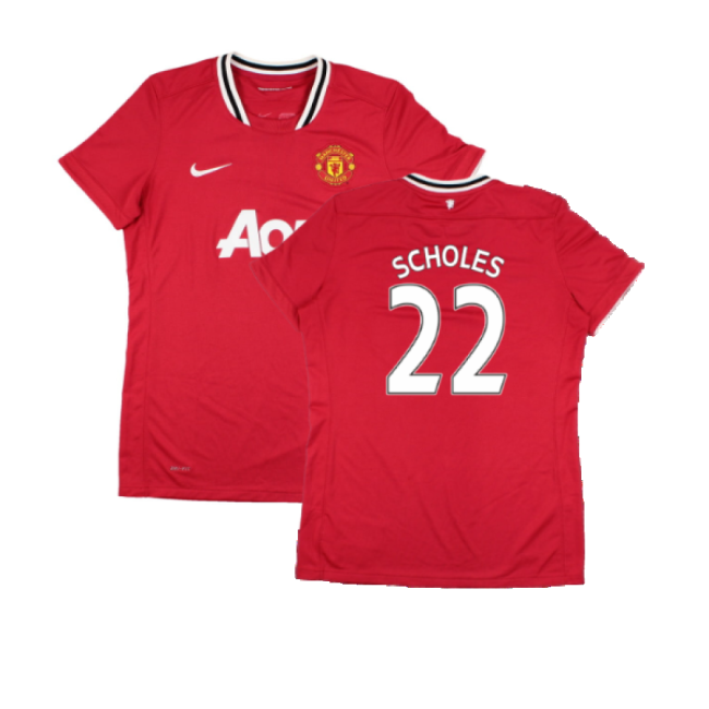 Manchester United 2011-12 Home Shirt (Women\'s) ((Very Good) M) (Scholes 22)