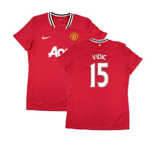 Manchester United 2011-12 Home Shirt (Women\'s) ((Very Good) M) (Vidic 15) Manchester United 2011-12 Home Shirt (Women\'s) ((Very Good) M) (Vidic 15)