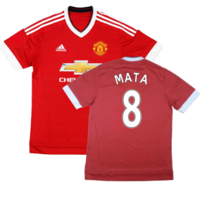 Manchester United 2015-16 Home Shirt ((Excellent) M) (Mata 8)