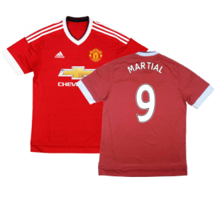 Manchester United 2015-16 Home Shirt ((Excellent) XXL) (Martial 9)