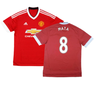 Manchester United 2015-16 Home Shirt ((Excellent) XXL) (Mata 8)