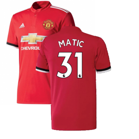 Manchester United 2017-18 Home Shirt ((Excellent) L) (Matic 31)