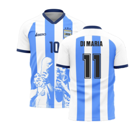 Messi x Maradona Argentina World Cup Tribute Shirt (DI MARIA 11)