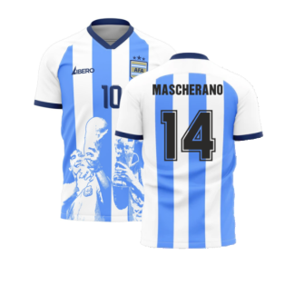 Messi x Maradona Argentina World Cup Tribute Shirt (MASCHERANO 14)