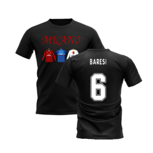Milano 1995-1996 Retro Shirt T-shirt Text (Black) (BARESI 6)