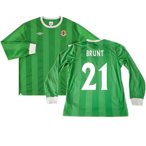 Northern Ireland 2010-12 Long Sleeve Home Shirt ((Good) XL) (Brunt 21)