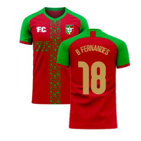 Portugal 2020-2021 Home Concept Football Kit (Fans Culture) (B Fernandes 18)
