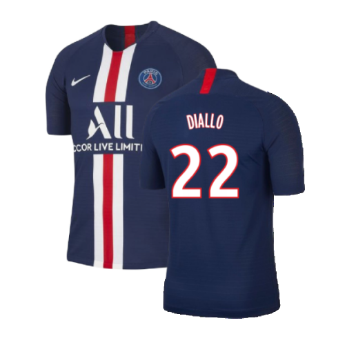 PSG 2019-20 Home Nike Vaporknit Shirt ((Mint) S) (Diallo 22)