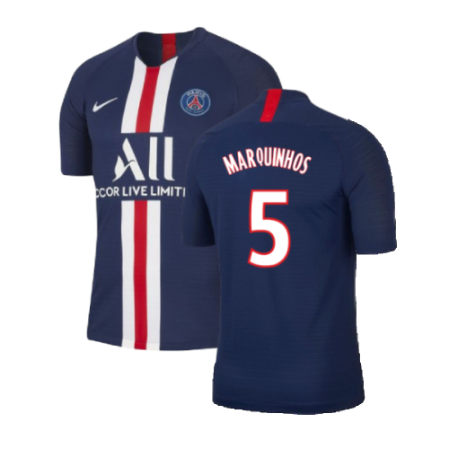 PSG 2019-20 Home Nike Vaporknit Shirt ((Mint) S) (MARQUINHOS 5)