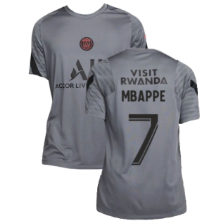 PSG 2021-2022 CL Training Shirt (Dark Grey) - Kids (MBAPPE 7)