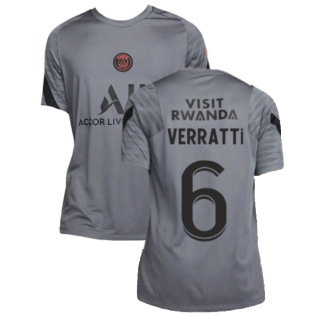 PSG 2021-2022 CL Training Shirt (Dark Grey) - Kids (VERRATTI 6)