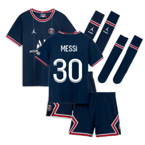 PSG 2021-2022 Little Boys Home Kit (MESSI 30)