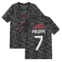 PSG 2021-2022 Pre-Match Training Shirt (Black) - Kids (MBAPPE 7)