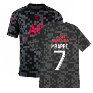 PSG 2021-2022 Pre-Match Training Shirt (Black) (MBAPPE 7)