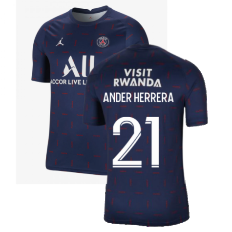 PSG 2021-2022 Pre-Match Training Shirt (Navy) (ANDER HERRERA 21)