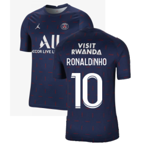 PSG 2021-2022 Pre-Match Training Shirt (Navy) (RONALDINHO 10)