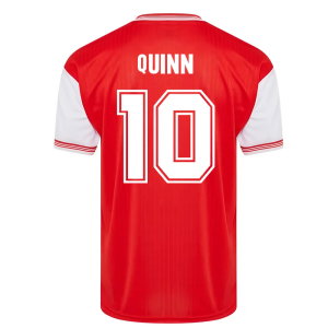 Score Draw Arsenal 1985 Centenary Retro Football Shirt (Quinn 10)