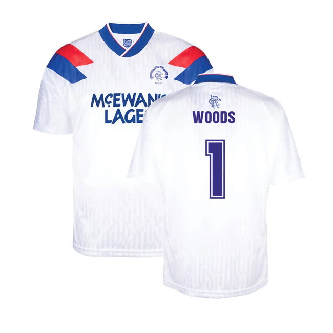 Rangers 1990 Away Retro Football Shirt (Woods 1)