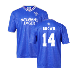 Rangers 1990 Home Retro Football Shirt (Brown 14)