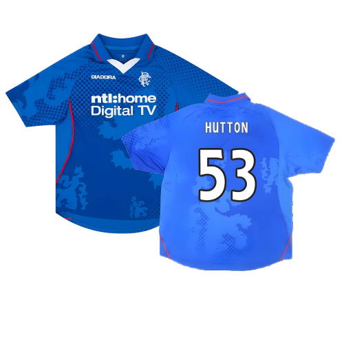Rangers 2002-03 Home Shirt ((Very Good) XL) (Hutton 53)