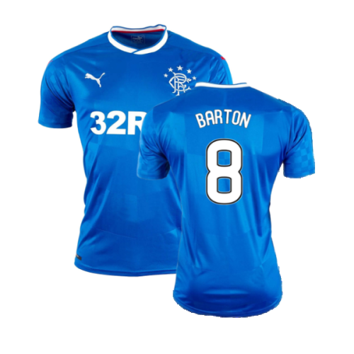 Rangers 2016-17 Home Shirt ((Excellent) XL) (Barton 8)