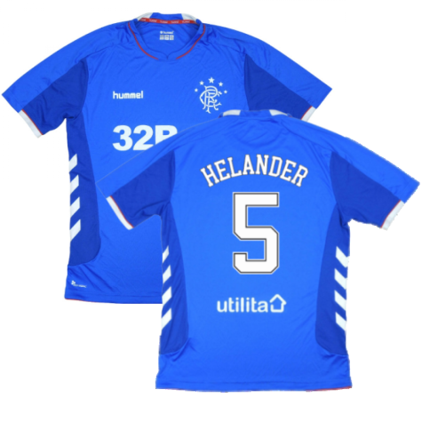 Rangers 2018-19 Home Shirt ((Excellent) L) (Helander 5)