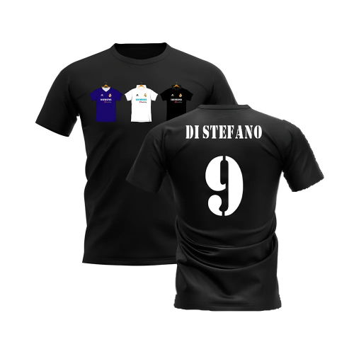 Real Madrid 2002-2003 Retro Shirt T-shirt (Black) (DI STEFANO 9)