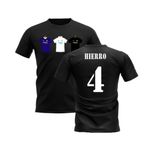 Real Madrid 2002-2003 Retro Shirt T-shirt (Black) (Hierro 4)