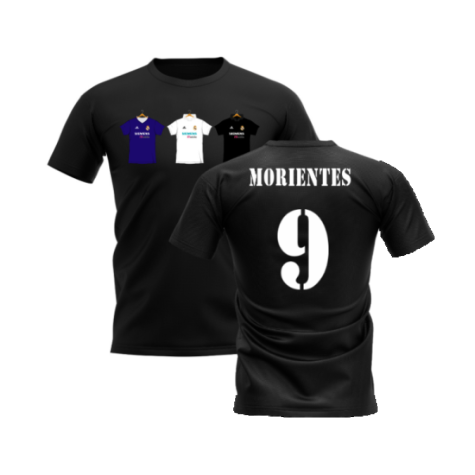 Real Madrid 2002-2003 Retro Shirt T-shirt (Black) (MORIENTES 9)