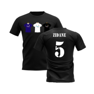 Real Madrid 2002-2003 Retro Shirt T-shirt (Black) (ZIDANE 5)