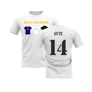 Real Madrid 2002-2003 Retro Shirt T-shirt - Text (White) (Guti 14)