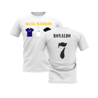 Real Madrid 2002-2003 Retro Shirt T-shirt - Text (White) (RONALDO 7)