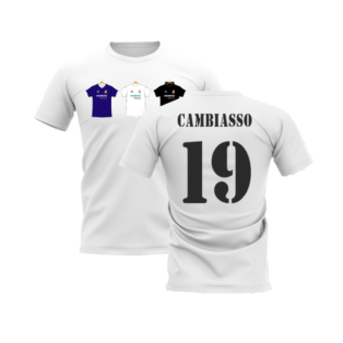 Real Madrid 2002-2003 Retro Shirt T-shirt (White) (Cambiasso 19)