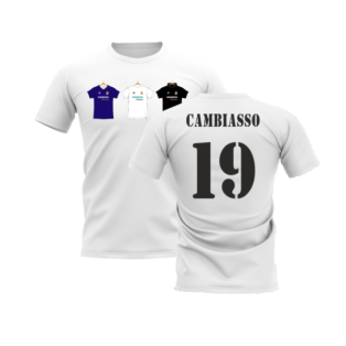 Real Madrid 2002-2003 Retro Shirt T-shirt (White) (Cambiasso 19)