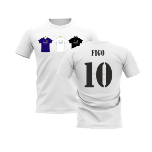 Real Madrid 2002-2003 Retro Shirt T-shirt (White) (Figo 10)