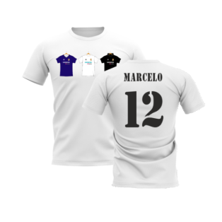 Real Madrid 2002-2003 Retro Shirt T-shirt (White) (MARCELO 12)