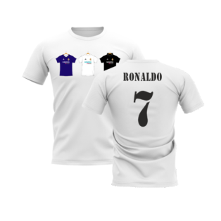 Real Madrid 2002-2003 Retro Shirt T-shirt (White) (RONALDO 7)