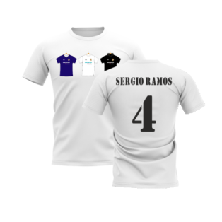 Real Madrid 2002-2003 Retro Shirt T-shirt (White) (SERGIO RAMOS 4)