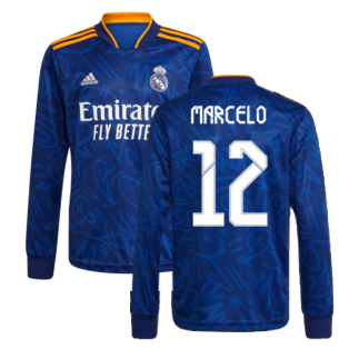 Real Madrid 2021-2022 Long Sleeve Away Shirt (MARCELO 12)