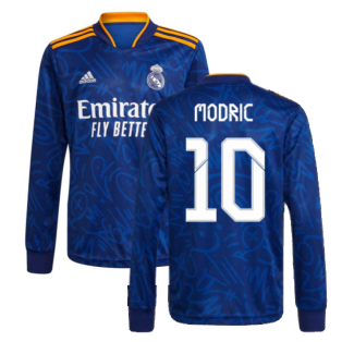 Real Madrid 2021-2022 Long Sleeve Away Shirt (MODRIC 10)