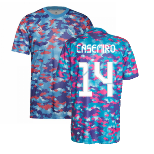 Real Madrid 2021-2022 Pre-Match Training Shirt (Pink) (CASEMIRO 14)