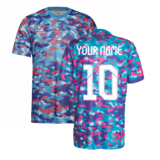 Real Madrid 2021-2022 Pre-Match Training Shirt (Pink) (Your Name)