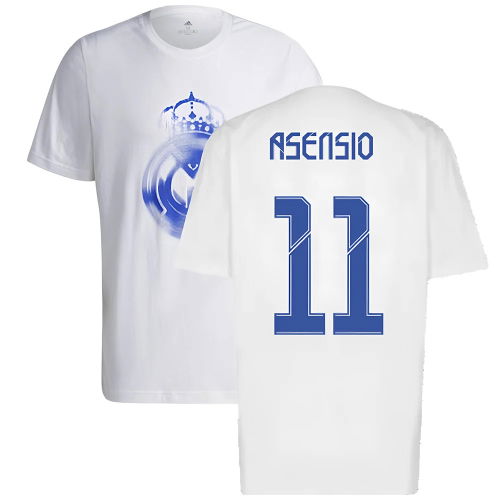 Real Madrid 2021-2022 Training Tee (White-Blue) (ASENSIO 11) Real Madrid 2021-2022 Training Tee (White-Blue) (ASENSIO 11)