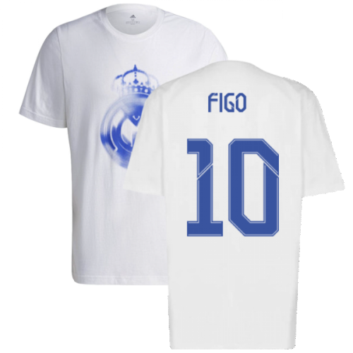 Real Madrid 2021-2022 Training Tee (White-Blue) (FIGO 10)  Real Madrid 2021-2022 Training Tee (White-Blue) (FIGO 10)