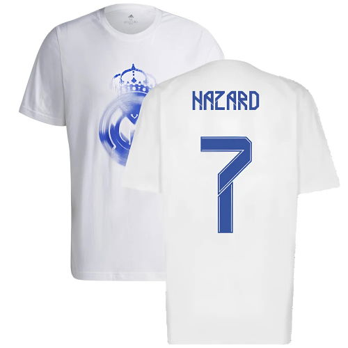 Real Madrid 2021-2022 Training Tee (White-Blue) (HAZARD 7) Real Madrid 2021-2022 Training Tee (White-Blue) (HAZARD 7)