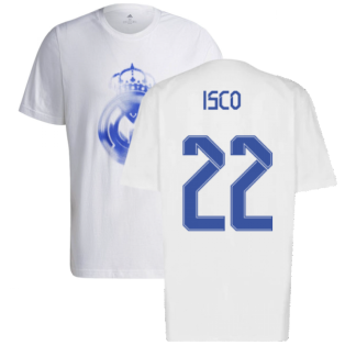 Real Madrid 2021-2022 Training Tee (White-Blue) (ISCO 22)