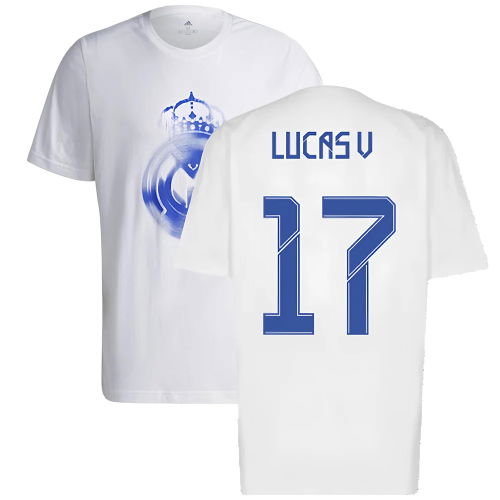 Real Madrid 2021-2022 Training Tee (White-Blue) (LUCAS V 17) Real Madrid 2021-2022 Training Tee (White-Blue) (LUCAS V 17)