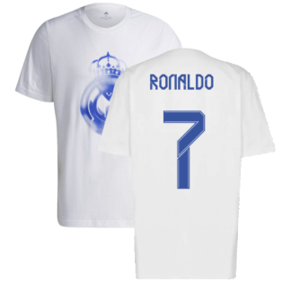 Real Madrid 2021-2022 Training Tee (White-Blue) (RONALDO 7)