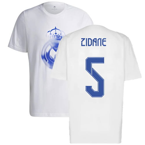 Real Madrid 2021-2022 Training Tee (White-Blue) (ZIDANE 5) Real Madrid 2021-2022 Training Tee (White-Blue) (ZIDANE 5)