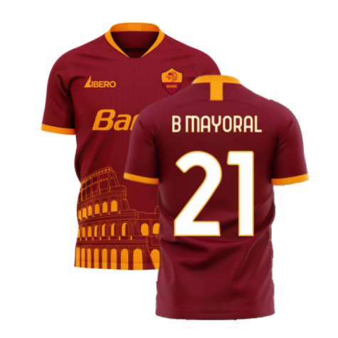 Roma 2023-2024 Home Concept Football Kit (Libero) (B MAYORAL 21)